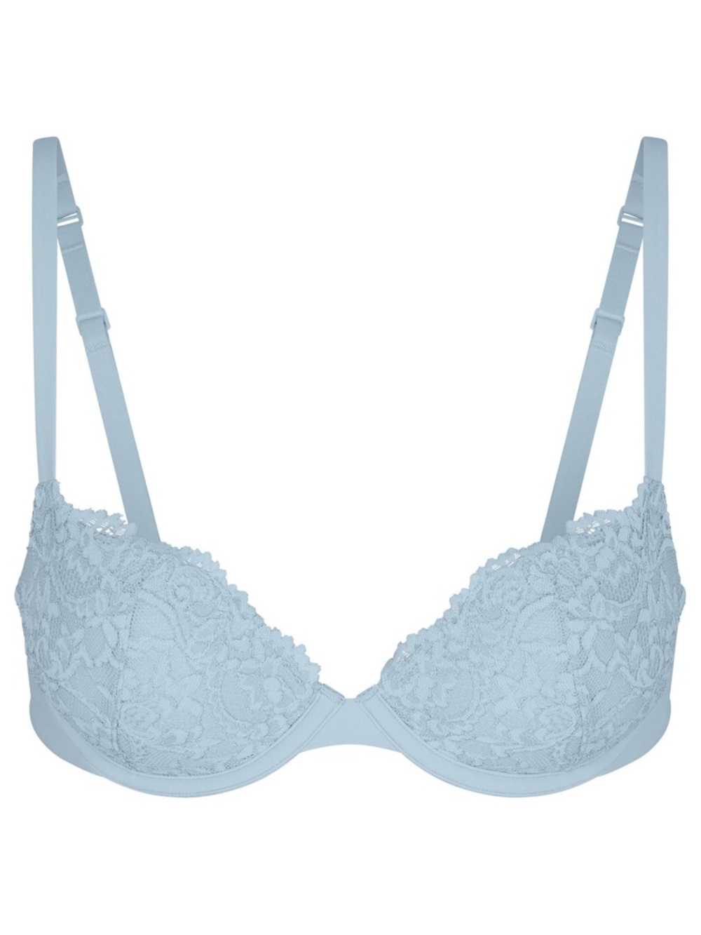 SKIMS Fits Everybody Lace Push-Up Bra Denim